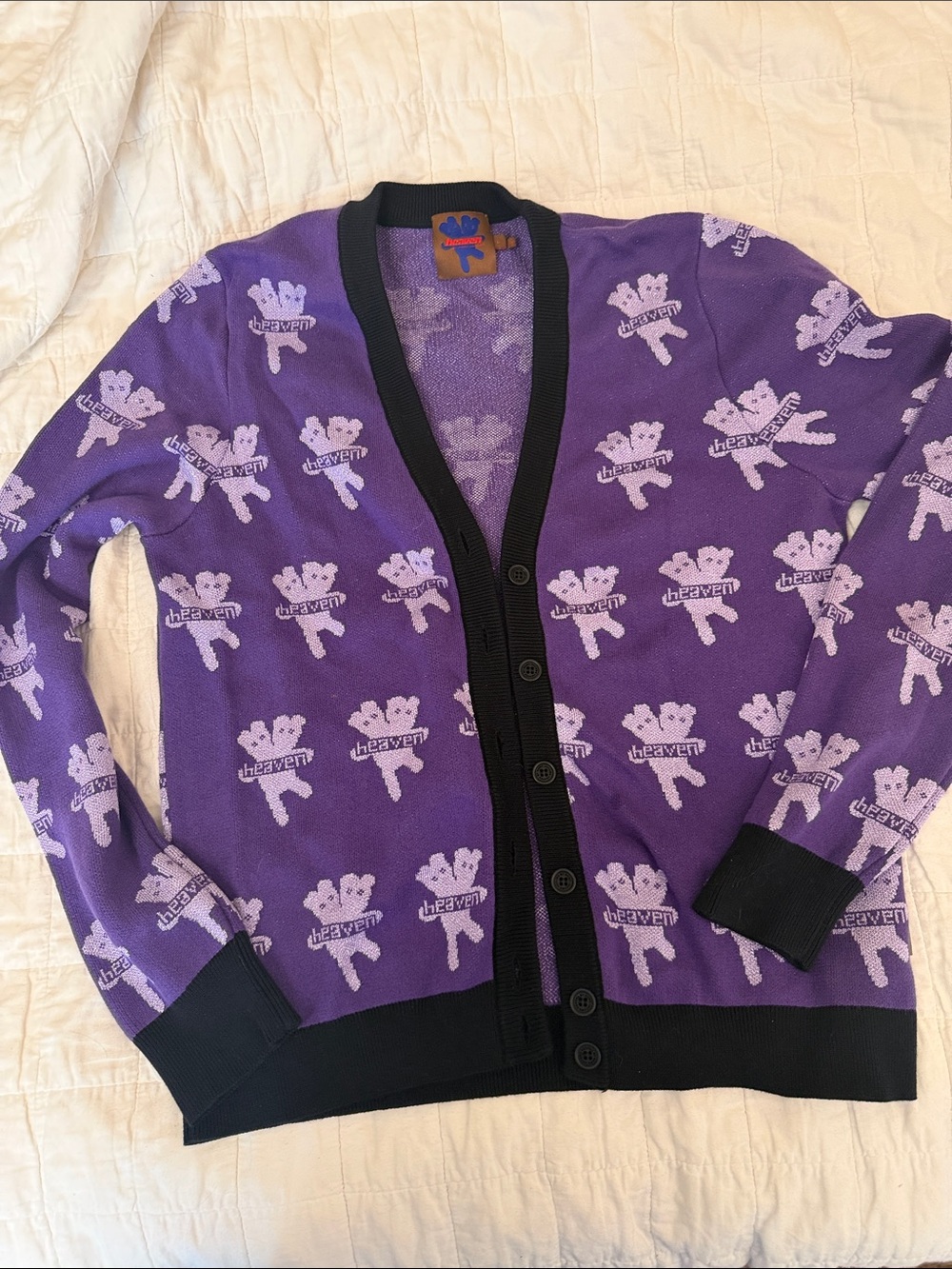 Heaven Marc Jacob’s Purple Patterned Cardigan Sweater